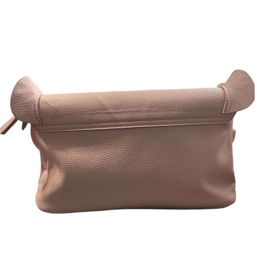 Kaari Blue Elegant Ruffled Pink Vegan Clutch - Picture 5 of 11